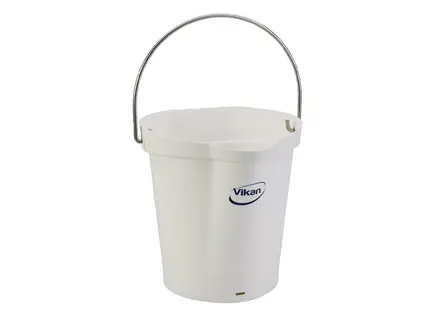 Vikan 56885 bucket with stainless steel handle 6 liters white