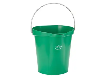 Seau Vikan 5694 en polypropylène détectable avec poignée en acier inoxydable, 12 litres