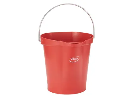 Vikan 56944 bucket leak-proof detectable polypropylene 12 liters red