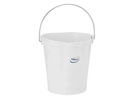 Seau Vikan 5694 en polypropylène détectable avec poignée en acier inoxydable, 12 litres
