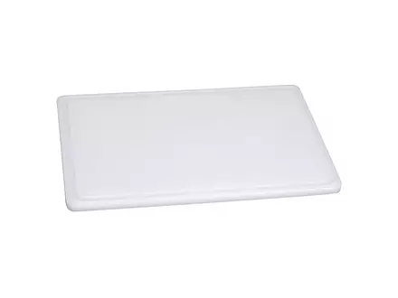Snijplank kunststof met groef en anti-slip 600x400x20 mm wit