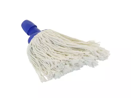 Mini balai espagnol en coton avec embout fileté 250 g bleu