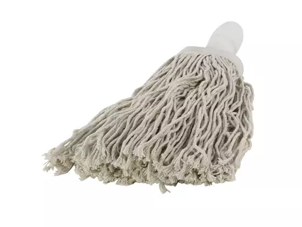 Mini balai espagnol en coton avec fixation par filetage, 250 g, blanc