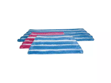Balai-serpillère plat en microfibre bleu/blanc avec velcro 47/42 x 14 cm