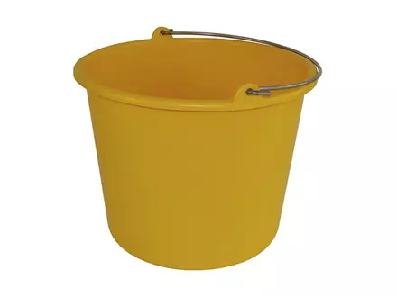 Seau en plastique jaune de 12 l