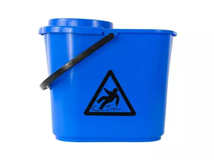 Seau à serpillière avec panier d'essorage 12 litres bleu
