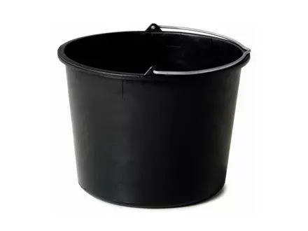 Seau en plastique noir de 20 litres