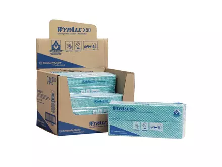 Chiffons de nettoyage Kimberly-Clark WypAll X50 416 x 245 mm verts