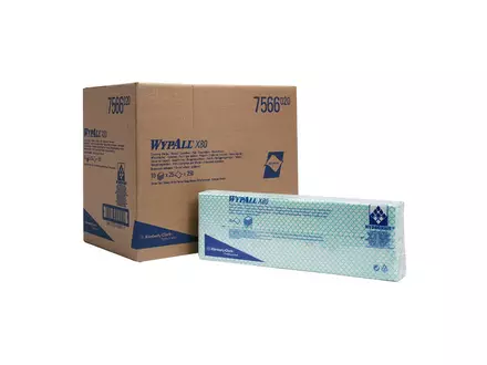 Chiffons de nettoyage Kimberly-Clark WypAll X80 pliés en deux, 410 x 330 mm