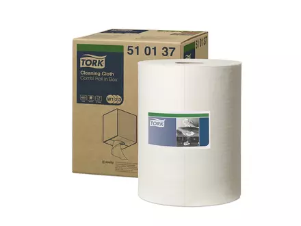 Rouleau de chiffon de nettoyage Tork, rouleau combiné de nettoyage 1 couche blanc