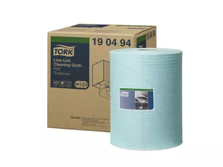 Rouleau de chiffon de nettoyage Tork à nervures basses, rouleau combiné 1 pli W1 W2 W3 bleu