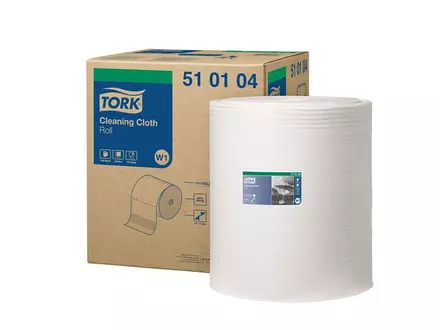 Rouleau de chiffon de nettoyage Tork W1 blanc