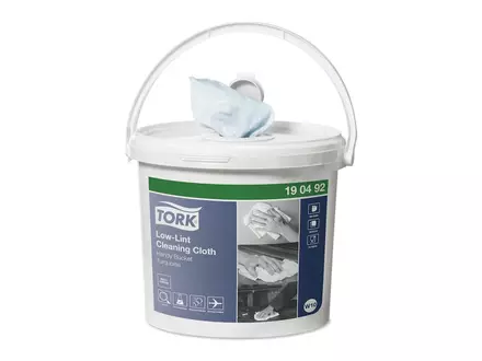 Tork Low-Lint cleaning cloth roll 1-ply blue in bucket
