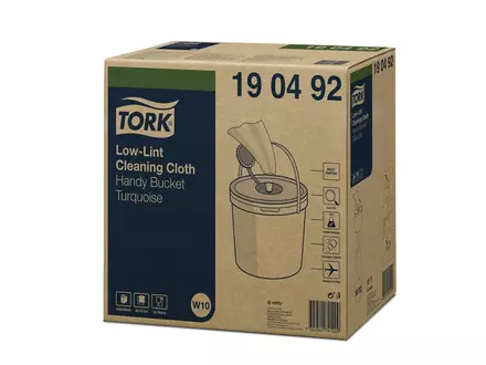 Tork Low-Lint cleaning cloth roll 1-ply blue in bucket