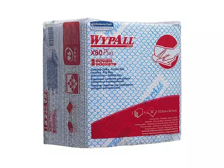 Chiffons de nettoyage Kimberly-Clark WypAll X80 Plus 355 x 335 mm