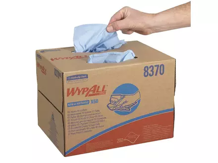 Kimberly-Clark WypAll X60 8370 polishing cloths Brag Box 426x317 mm blue