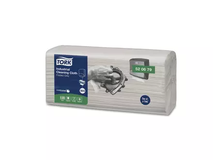 Chiffons de nettoyage Tork, chiffons industriels pliés, 1 pli, W4, gris