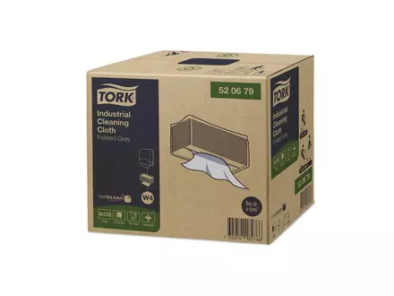 Chiffons de nettoyage Tork, chiffons industriels pliés, 1 pli, W4, gris