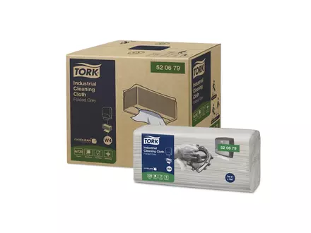 Chiffons de nettoyage Tork, chiffons industriels pliés, 1 pli, W4, gris