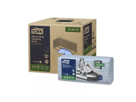 Tork Heavy Duty Cloth Folded poetsdoeken W4 blauw