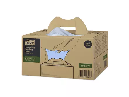 Boîte pratique de chiffon de nettoyage ultra-résistant Tork W7 bleue