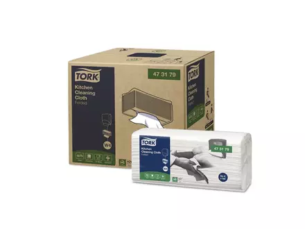 Tork kitchen cleaning folded cleaning cloth white