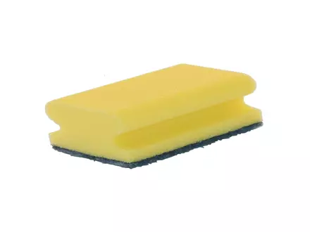 Manche de tampon à récurer jaune et vert 140 x 70 x 42 mm