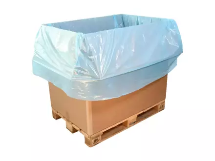 Sac pour caisse-palette en PEHD 130/2 x 50 x 209 cm, 18 µm, bleu
